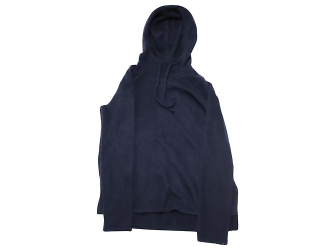 Kapuzenpullover Theory aus marineblauem Kaschmir - Ansicht 3