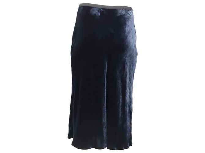FALDA Midi Vince en Terciopelo Azul Marino - vista 2