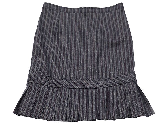 Max Mara Maxmara-Rock mit Rüschensaum aus blauer Wolle - Ansicht 2