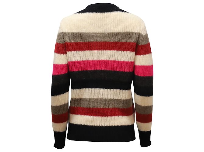Iro Solal, gerippter, gestreifter kleiner Pullover aus mehrfarbigem Acryl Python drucken - Ansicht 2