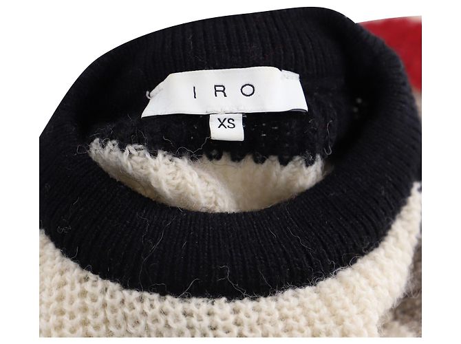 Iro Solal, gerippter, gestreifter kleiner Pullover aus mehrfarbigem Acryl Python drucken - Ansicht 4