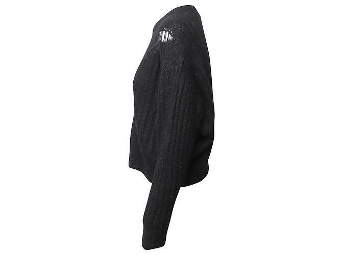 Iro Distressed Pullover in Black Nylon - view 2