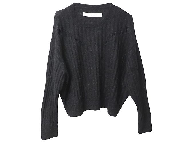 Iro Distressed Pullover in Black Nylon - view 4