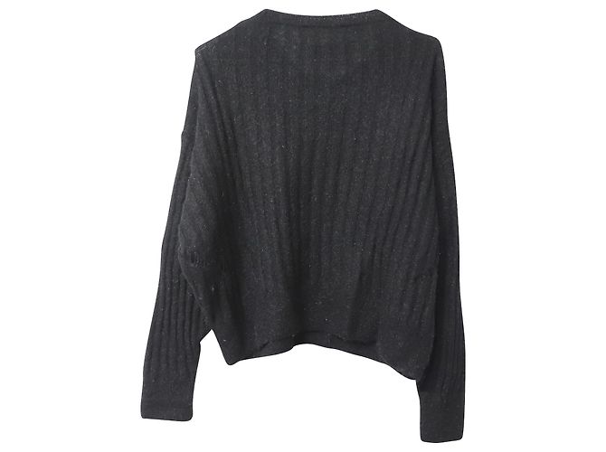 Iro Distressed Pullover in Black Nylon - view 5