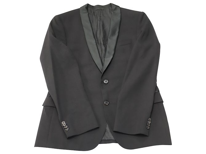 Giacca smoking Hugo Boss in lana vergine nera Nero - vista 2