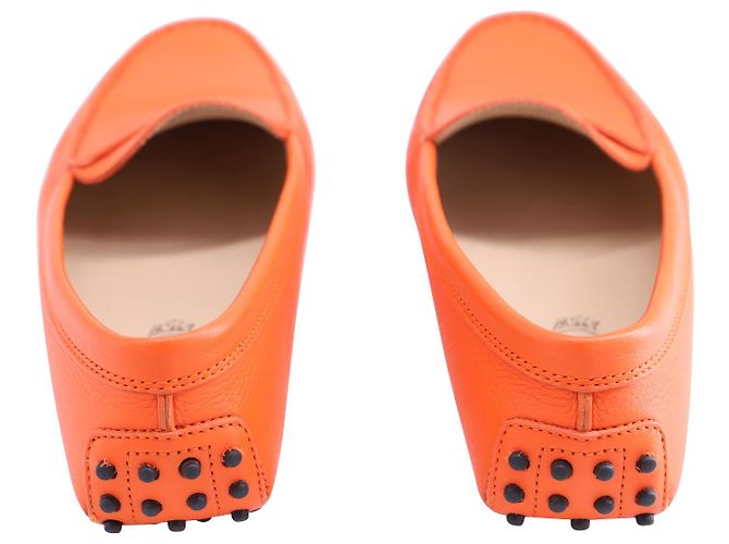 Tod's Mocassino Tods Gommino in Pelle Arancio - vista 3