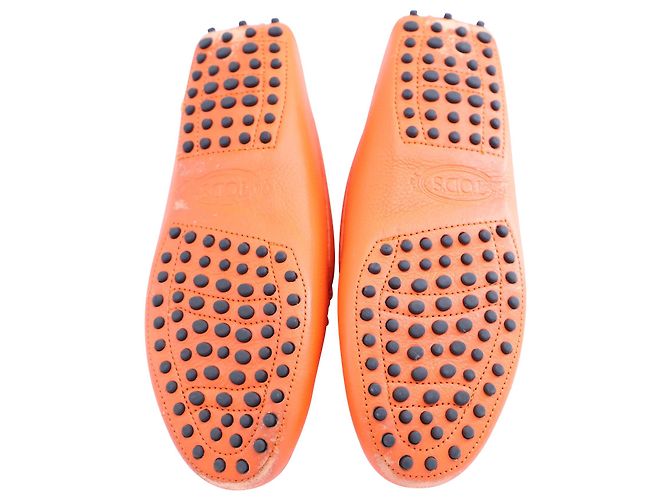 Tod's Mocassino Tods Gommino in Pelle Arancio - vista 4