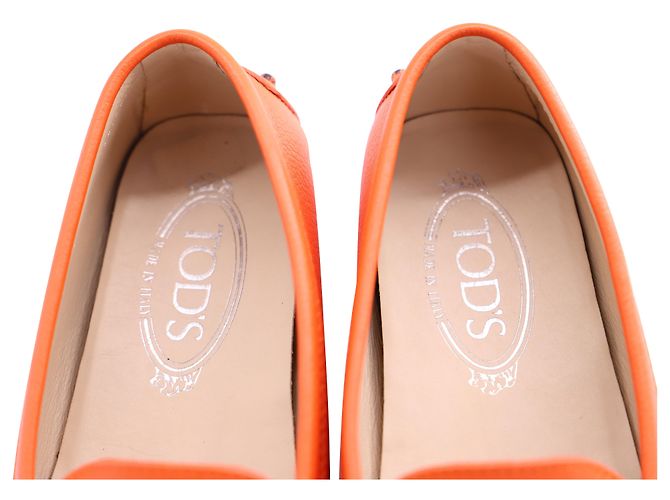 Tod's Mocassino Tods Gommino in Pelle Arancio - vista 7