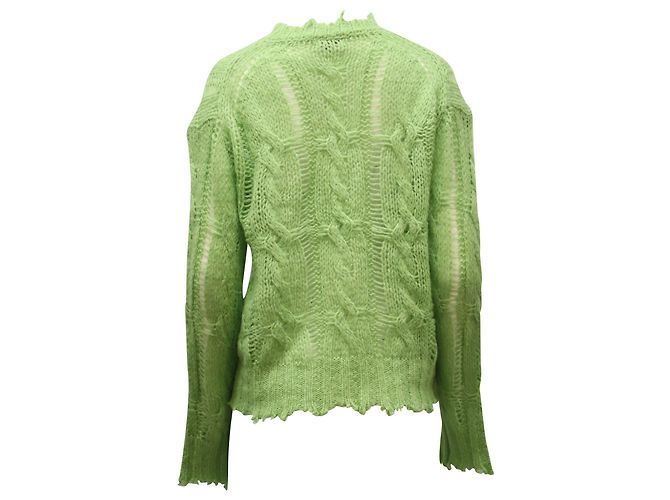 Autre Marque Suéter de punto deshilachado en acrílico verde de Acne Studios - vista 2