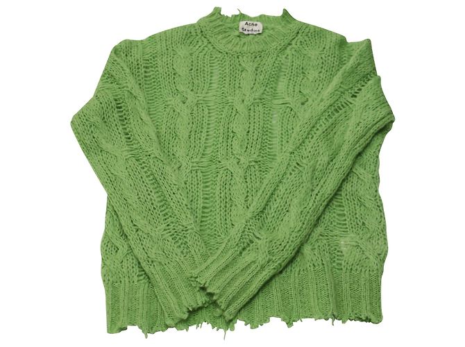 Autre Marque Suéter de punto deshilachado en acrílico verde de Acne Studios - vista 3