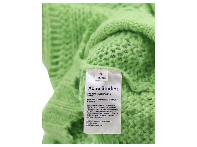 Autre Marque Suéter de punto deshilachado en acrílico verde de Acne Studios - vista 5