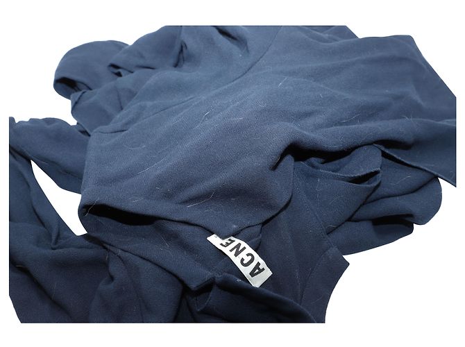 Autre Marque Abito Acne Studios con scollo a goccia in viscosa blu navy - vista 4