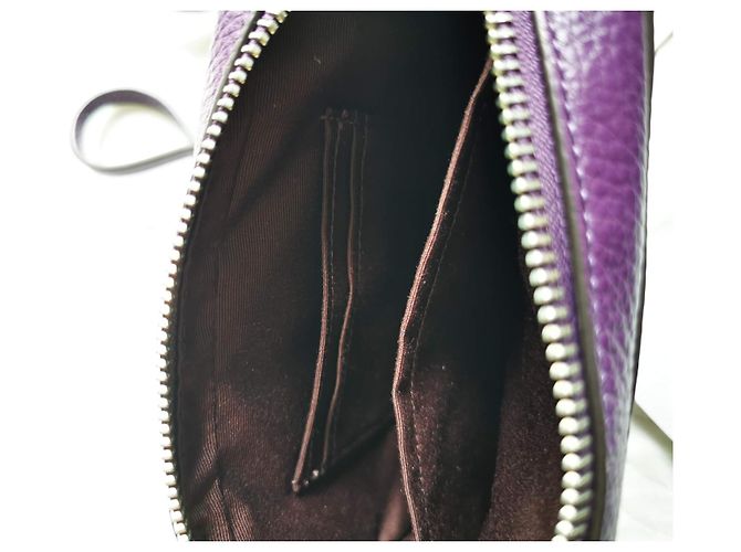 Mini borsa camera Coach in pelle ametista scuro Porpora Silver hardware Viola scuro - vista 12