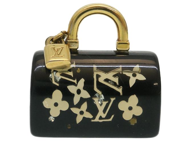 LOUIS VUITTON Speedy Porte Cles Schlüsselanhänger Schwarz Gold M65444 LV Auth th2482 Golden - Ansicht 2