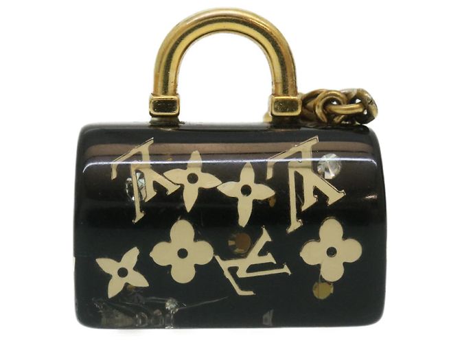 LOUIS VUITTON Speedy Porte Cles Schlüsselanhänger Schwarz Gold M65444 LV Auth th2482 Golden - Ansicht 3