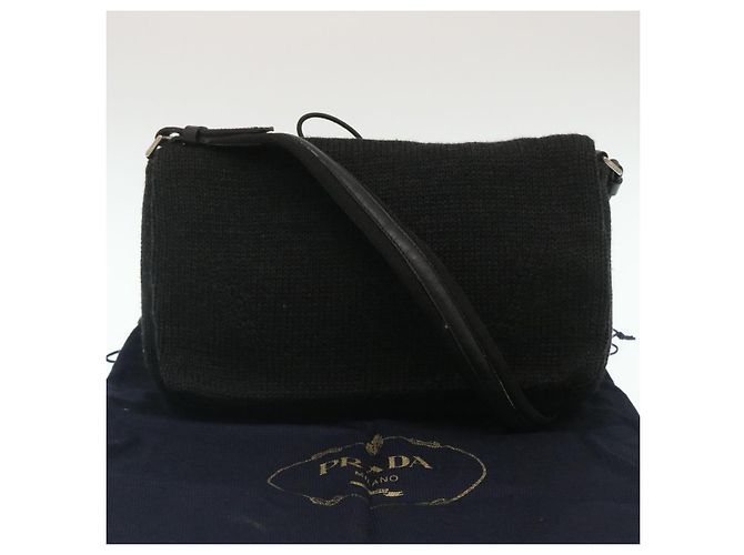 PRADA Borsa A Tracolla lana Nero Auth ar6676 - vista 12