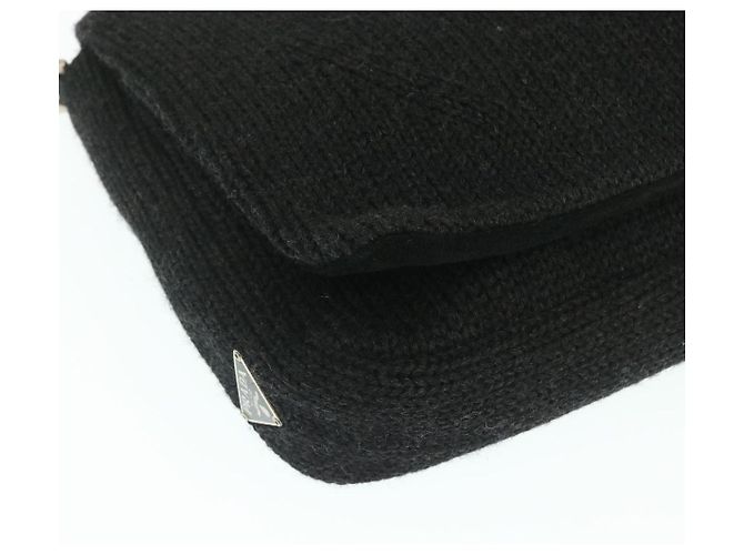 PRADA Borsa A Tracolla lana Nero Auth ar6676 - vista 14
