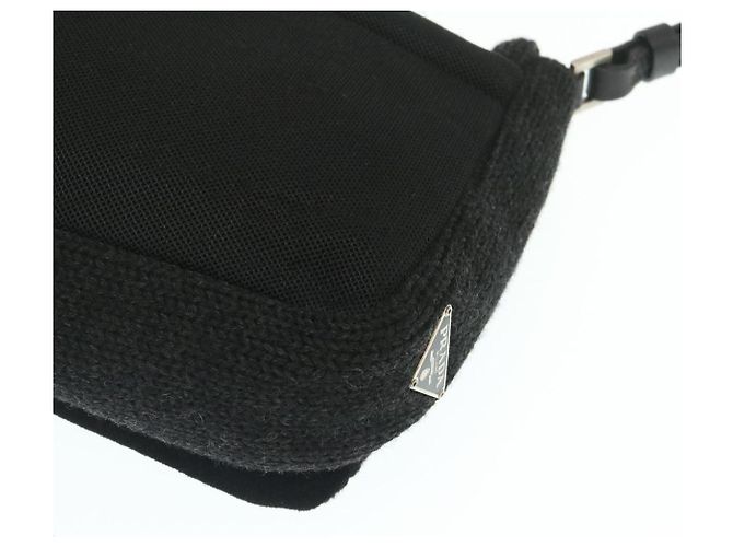 PRADA Borsa A Tracolla lana Nero Auth ar6676 - vista 15