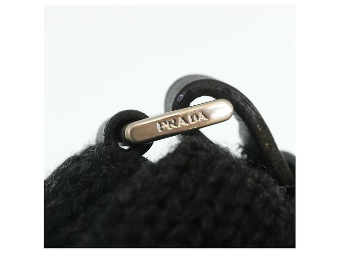 PRADA Borsa A Tracolla lana Nero Auth ar6676 - vista 18