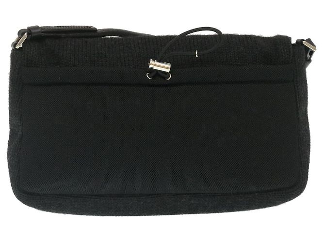 PRADA Borsa A Tracolla lana Nero Auth ar6676 - vista 2