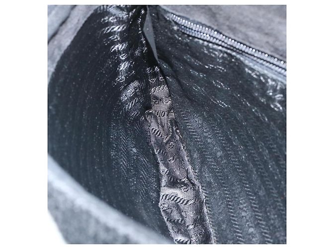 PRADA Borsa A Tracolla lana Nero Auth ar6676 - vista 21