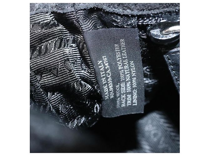 PRADA Borsa A Tracolla lana Nero Auth ar6676 - vista 22