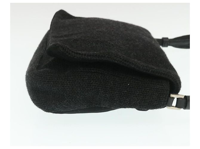 PRADA Borsa A Tracolla lana Nero Auth ar6676 - vista 3