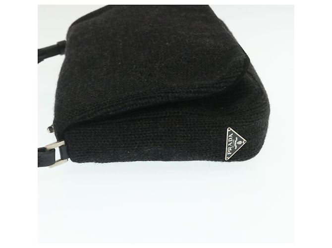 PRADA Borsa A Tracolla lana Nero Auth ar6676 - vista 4