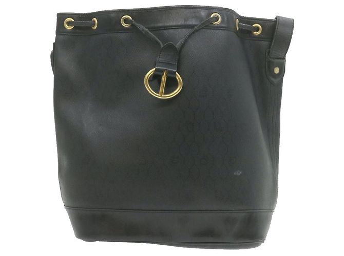 CHRISTIAN DIOR Borsa a spalla a nido d'ape Pelle PVC nera Auth1168 - vista 2
