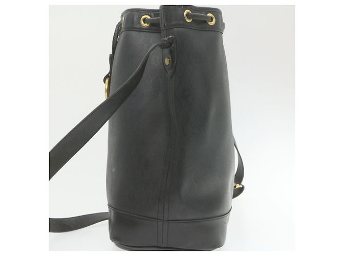 CHRISTIAN DIOR Borsa a spalla a nido d'ape Pelle PVC nera Auth1168 - vista 6