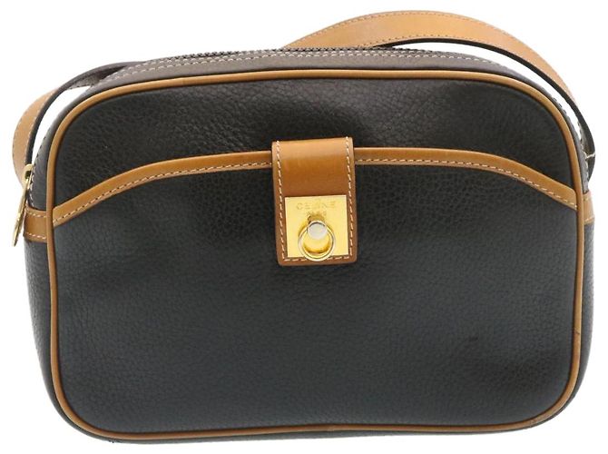 Céline CELINE Borsa A Spalla Pelle Nero Marrone Auth gt2151 - vista 13
