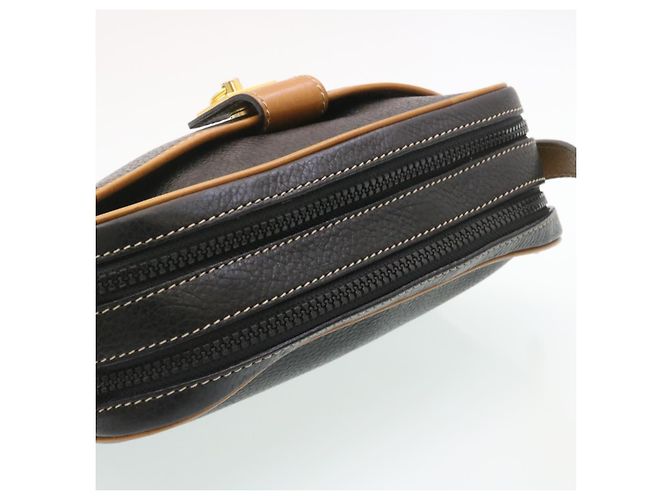 Céline CELINE Borsa A Spalla Pelle Nero Marrone Auth gt2151 - vista 6