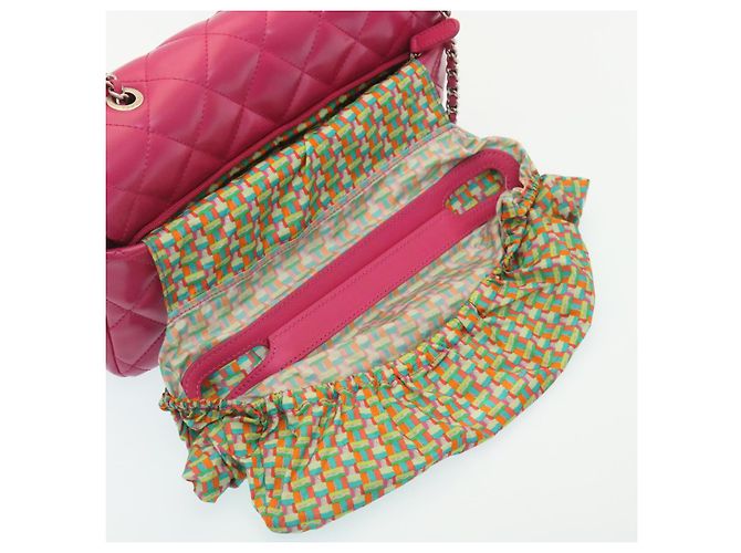 Coco rain CHANEL Matelasse Coco Borsa a tracolla con catena foderata antipioggia Lamb Skin Pink Auth 29191 Rosa - vista 29