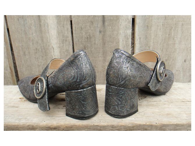 Autre Marque Décolleté Baby D'Chicas Pelle Cangiante 39 Metallico - vista 5