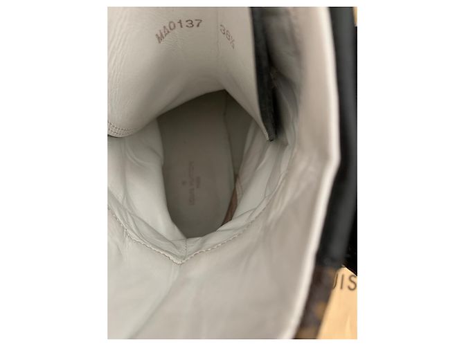 Stivaletti Louis Vuitton Laureate in tessuto nero - vista 4