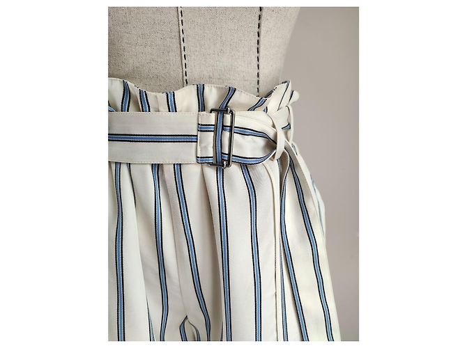 Samsoe & Samsoe Balmville Shorts Weiß Blau Gestreift Viscose - Ansicht 3
