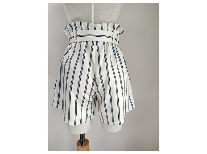 Samsoe & Samsoe Balmville Shorts Weiß Blau Gestreift Viscose - Ansicht 6