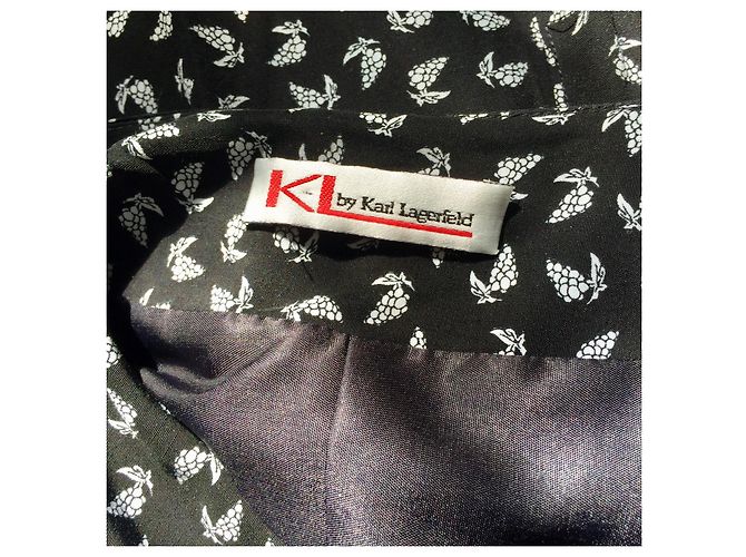 KL by Karl Lagerfeld Vintage-Kleid Schwarz Weiß - Ansicht 3