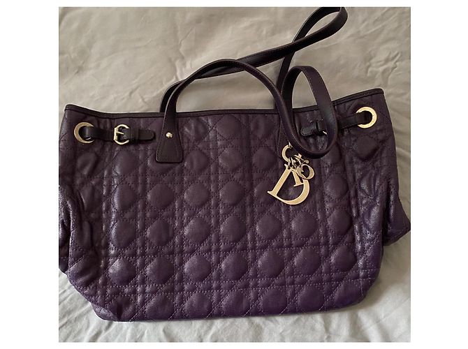 Christian Dior Tote Bag Panarea Medium de lona violeta Púrpura - vista 2
