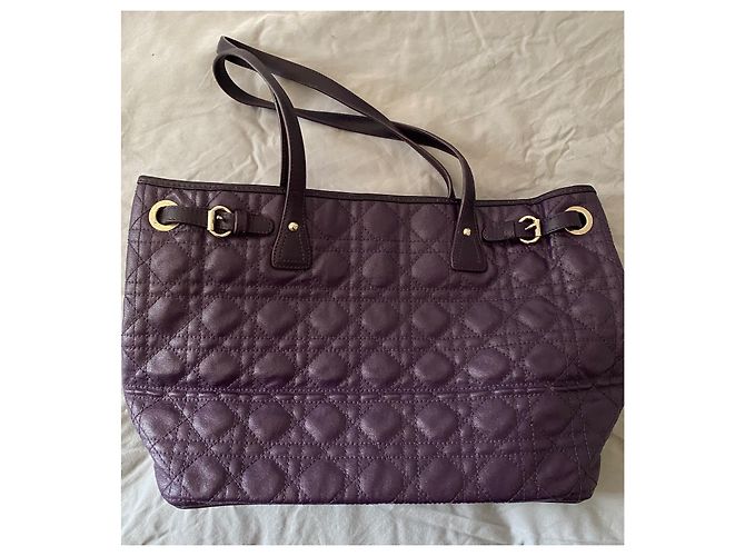 Christian Dior Tote Bag Panarea Medium de lona violeta Púrpura - vista 3