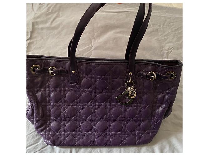 Christian Dior Tote Bag Panarea Medium de lona violeta Púrpura - vista 5