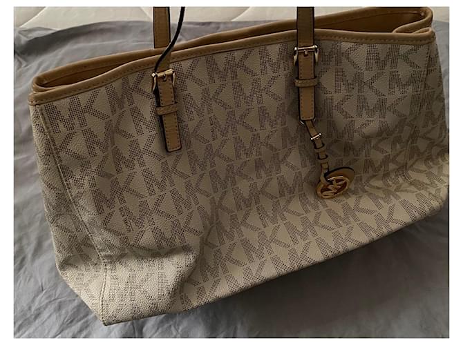 Michael Kors Monogramm Handtasche Eggshell Aus weiß - Ansicht 2
