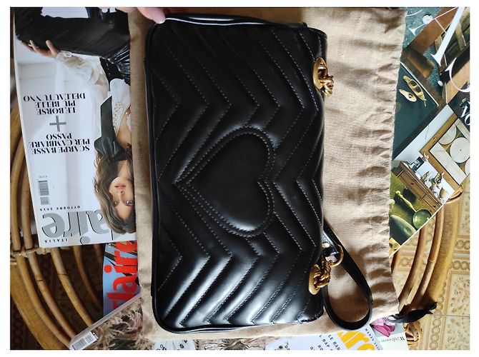 Gucci Borsa marmont 26 cm nera - vista 13