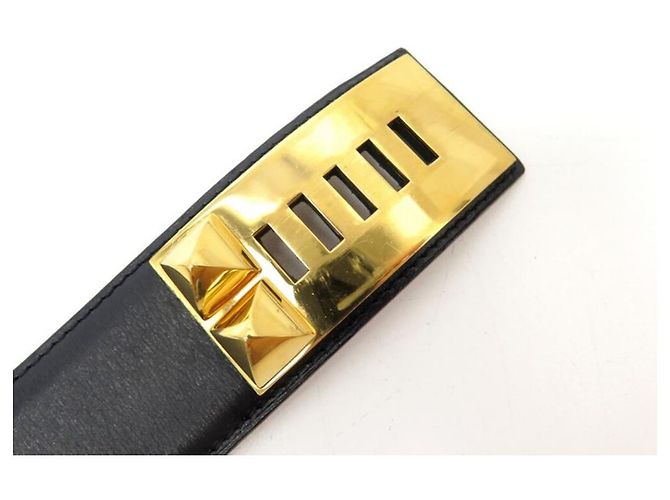 Hermès HERMES MEDOR GÜRTEL HUNDEHALSBAND T74 IN BLACK BOX LEDERGÜRTEL Schwarz - Ansicht 4