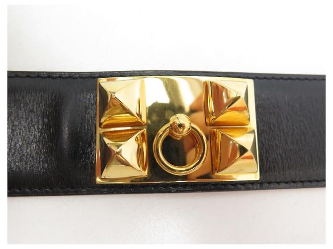 Hermès HERMES MEDOR GÜRTEL HUNDEHALSBAND T74 IN BLACK BOX LEDERGÜRTEL Schwarz - Ansicht 6