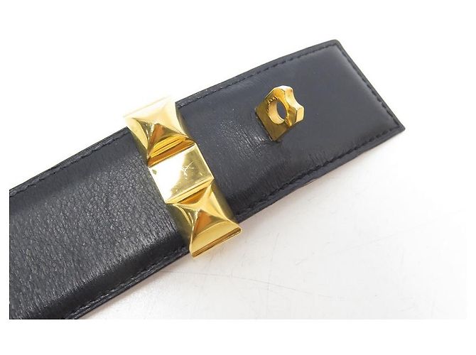 Hermès HERMES MEDOR GÜRTEL HUNDEHALSBAND T74 IN BLACK BOX LEDERGÜRTEL Schwarz - Ansicht 7