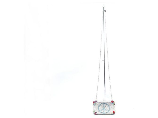 MINAUDIERE HANDTASCHE SYLVIA TOLEDANO PEACE & LOVE CRYSTAL SWAROVSKI TASCHE Silber - Ansicht 2