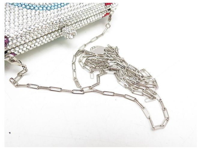 MINAUDIERE HANDTASCHE SYLVIA TOLEDANO PEACE & LOVE CRYSTAL SWAROVSKI TASCHE Silber - Ansicht 3