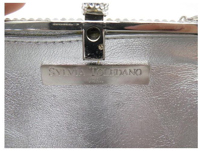 MINAUDIERE HANDTASCHE SYLVIA TOLEDANO PEACE & LOVE CRYSTAL SWAROVSKI TASCHE Silber - Ansicht 6