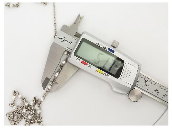 COLLANA CHANEL NUOVA PERLE SAUTOIR E CATENA METALLICA ARGENTO NUOVA COLLANA - vista 5